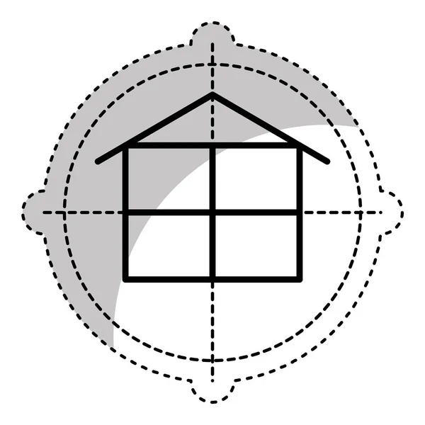 Geïsoleerde vlakpictogram huis bouw — Stockvector