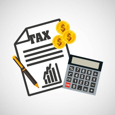 zaman düz çizgi simgeler vergi