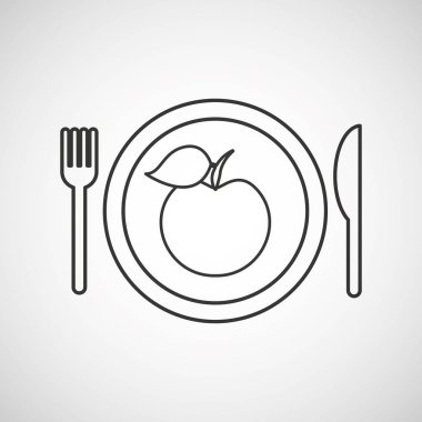 tabak ve çatal bıçak takımı izole simgesi