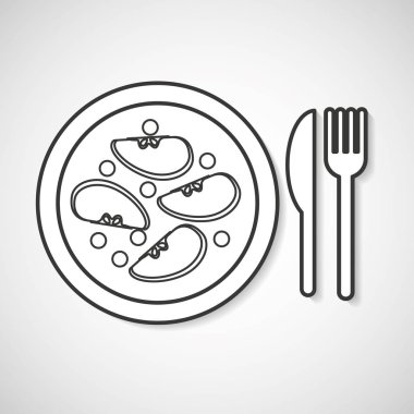 tabak ve çatal bıçak takımı izole simgesi