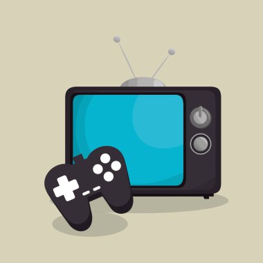 TV retro oyun ile kontrol izole simgesi