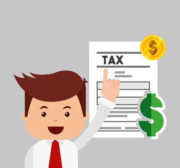 Tax time flat line icons — Stock Vector
