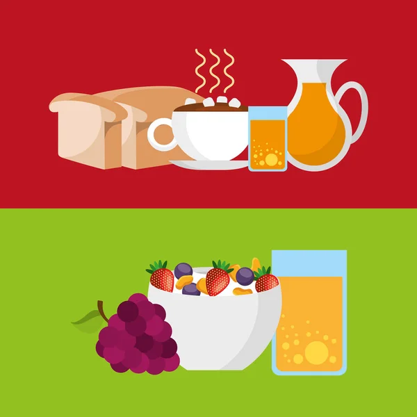 Delicioso y saludable icono del desayuno — Vector de stock