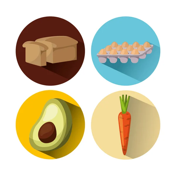 Läcker och hälsosam frukost-ikonen — Stock vektor