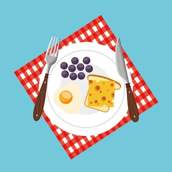 Leckeres und gesundes Frühstück — Stockvektor