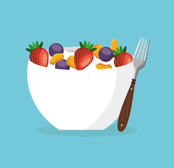 Delicious and healthy breakfast icon — Stock Vector