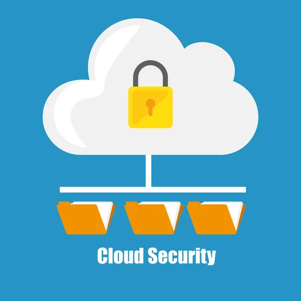 Icône de données de sécurité cloud — Image vectorielle