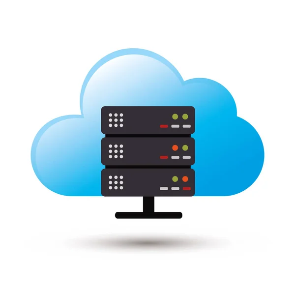 Icona isolata del cloud computing — Vettoriale Stock