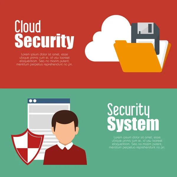 Cloud security data-ikonen — Stock vektor