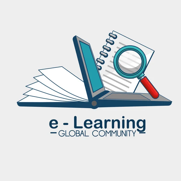 Globale E-Learning-Gemeinschaft — Stockvektor