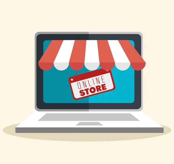 Tienda online icono de compras — Archivo Imágenes Vectoriales