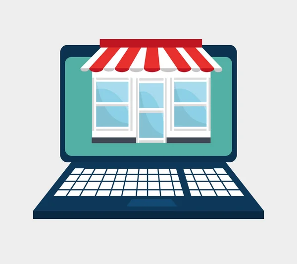 Tienda online icono de compras — Archivo Imágenes Vectoriales