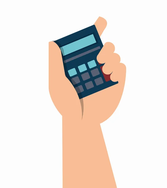 Ręką człowieka z kalkulatora — Wektor stockowy