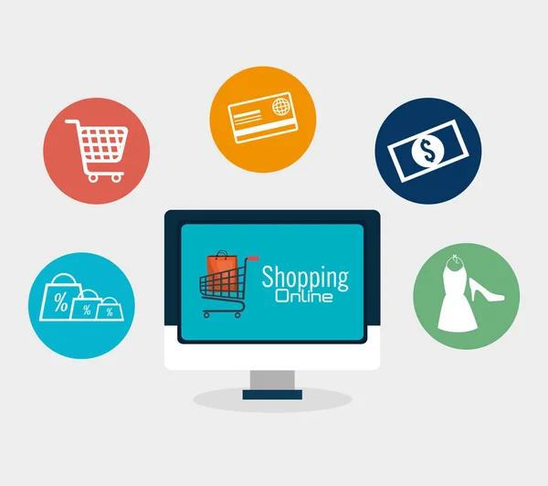 Online store shopping icon — Stock Vector