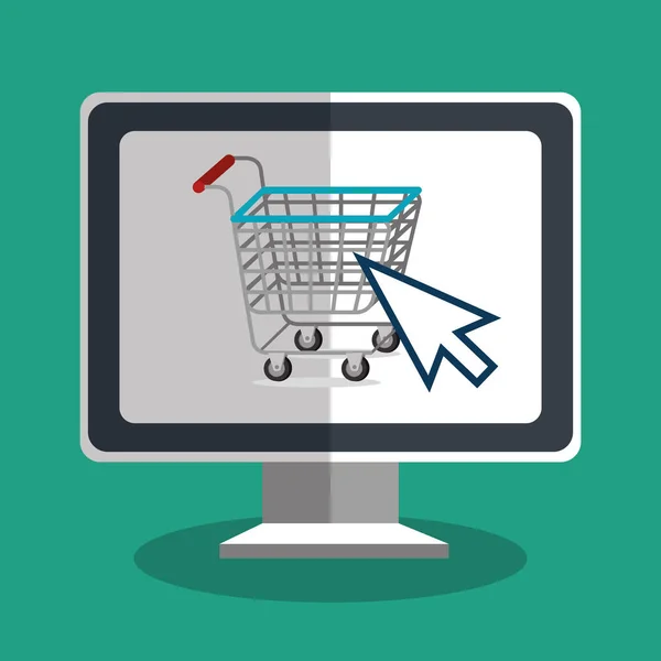 Shopping online store-symbool — Stockvector