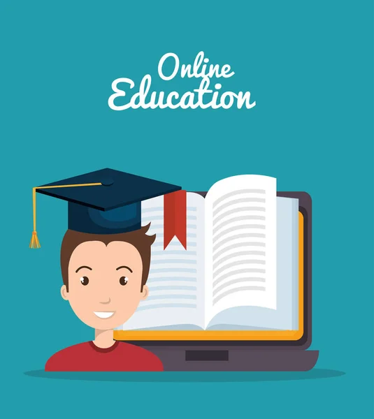 Ikona koncepcja edukacji online — Wektor stockowy