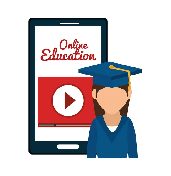 Ícone de conceito de educação online —  Vetores de Stock