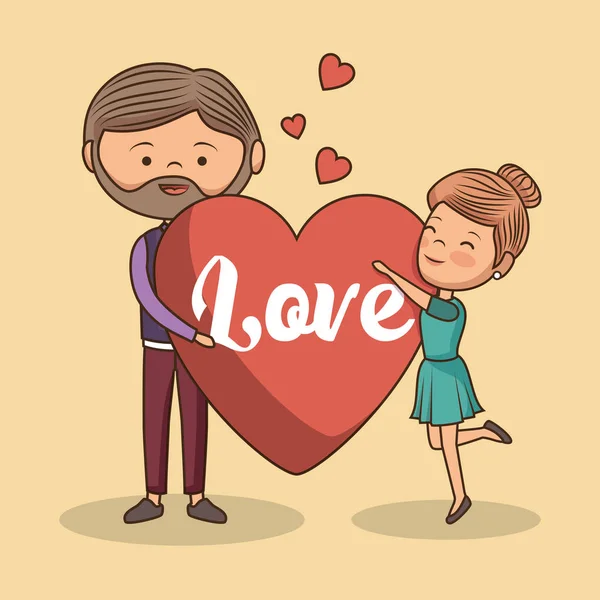 Pareja encantadora día de San Valentín — Vector de stock