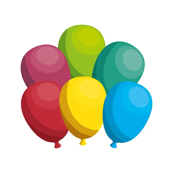 Globos aire partido aislado icono — Vector de stock