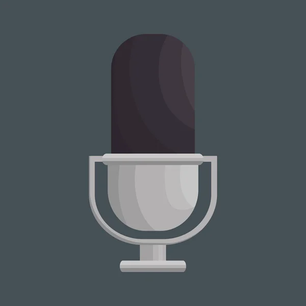 Retro mikrofon izole simgesi — Stok Vektör