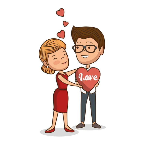 Drăguț cuplu Valentine zi — Vector de stoc