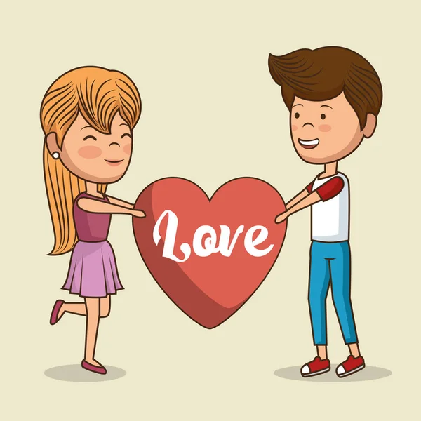 Pareja encantadora día de San Valentín — Vector de stock