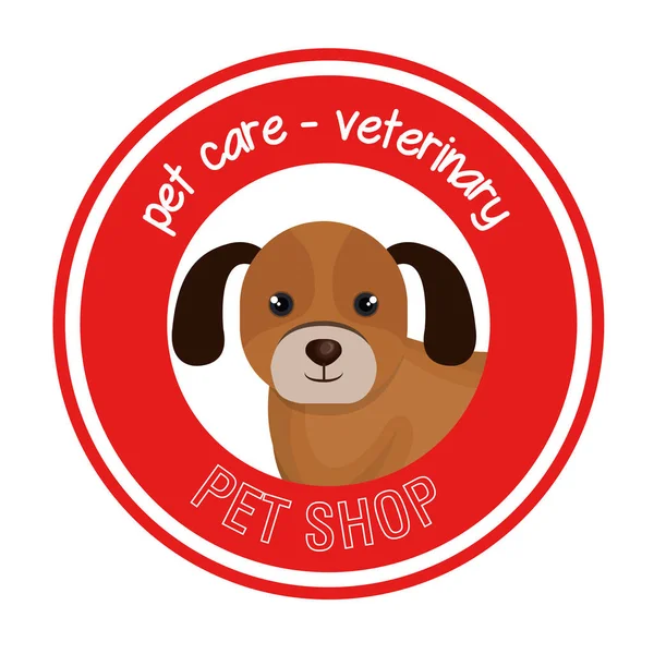 Perro tienda de mascotas icono — Vector de stock