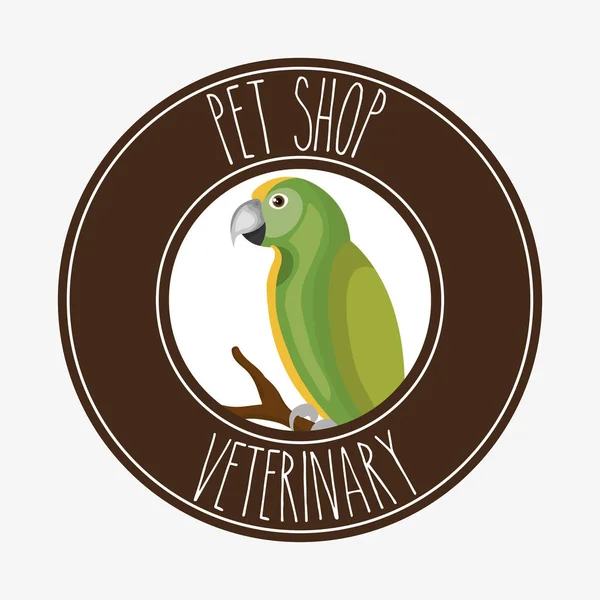Vogel dierenwinkel pictogram — Stockvector