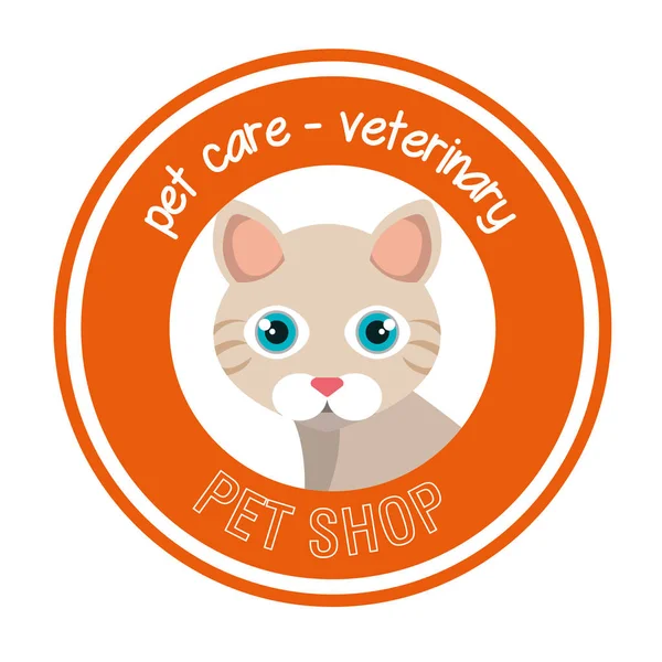 Cat pet shop ikona — Stockový vektor