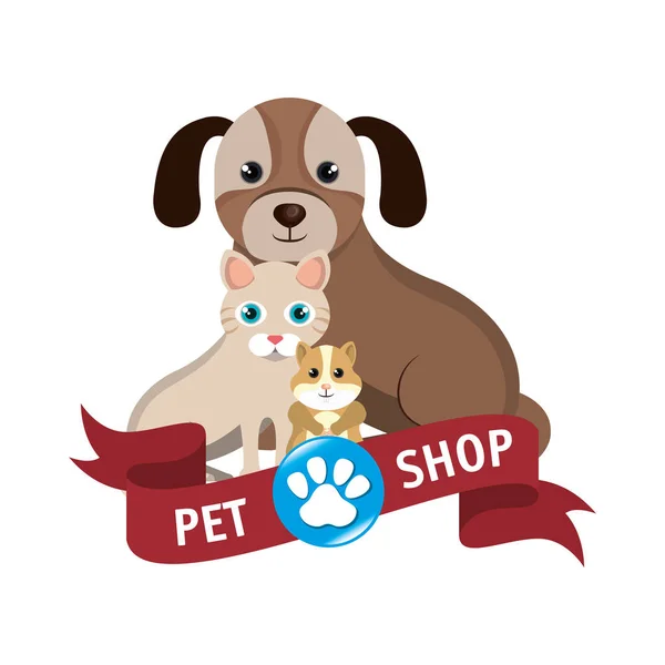 Pet shop centro icona — Vettoriale Stock