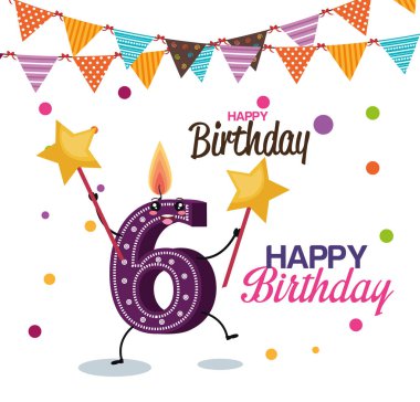 mutlu doğum günü kutlama kartı