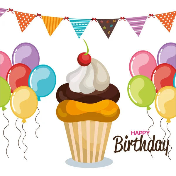Happy birthday celebration card — Stock Vector