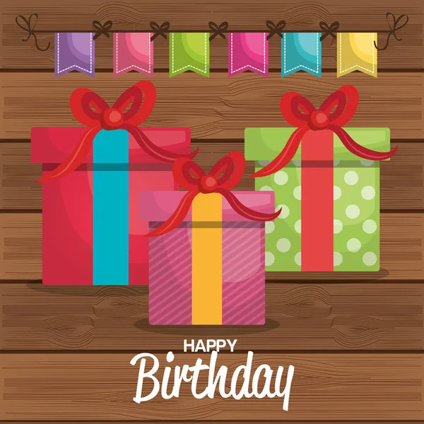Cartão de celebração feliz aniversário —  Vetores de Stock