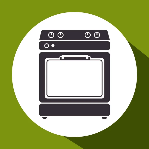 烤箱厨房孤立的图标 — 图库矢量图片