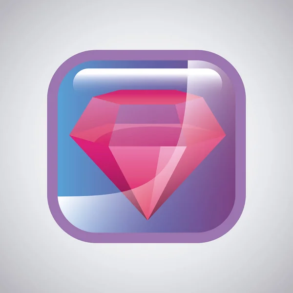 Quadrat mit Diamant-Symbol — Stockvektor