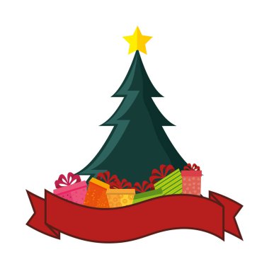 mutlu neşeli Noel ağacı kartı