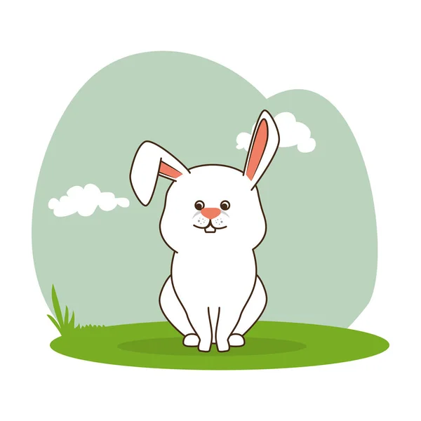 Sevimli tavşan izole simgesi — Stok Vektör