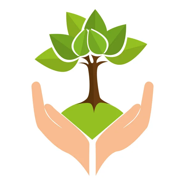 Leafs plant ecology icon — Stock Vector