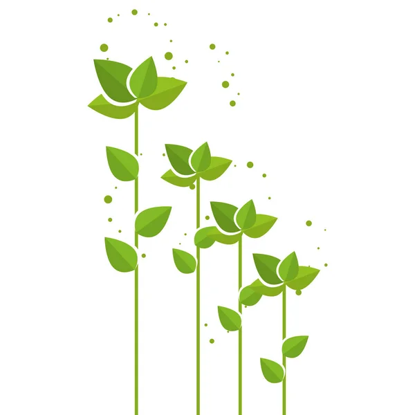 식물 생태학 아이콘 leafs — 스톡 벡터