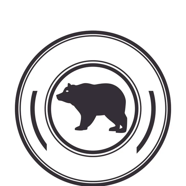 Niedźwiedź zwierzęta ikona na białym tle — Wektor stockowy