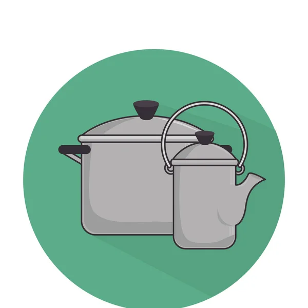 Camping pots equipment icon — Stock Vector