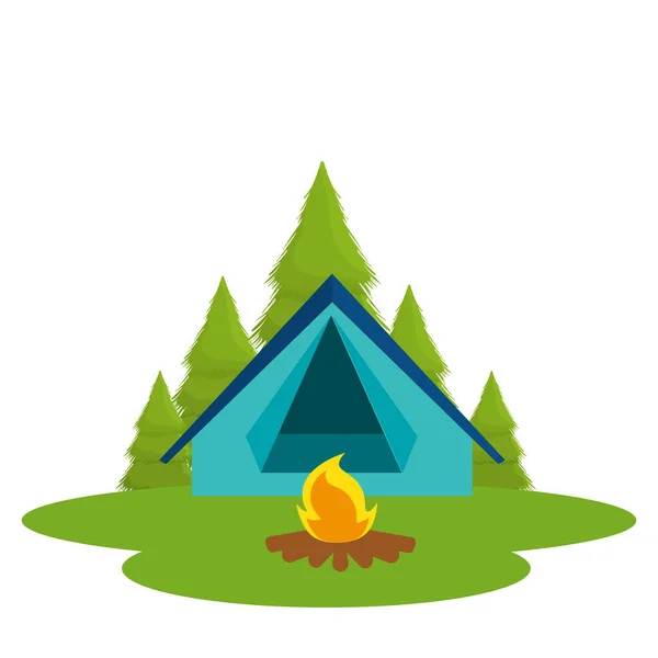 Camping ikona na białym tle namiot — Wektor stockowy
