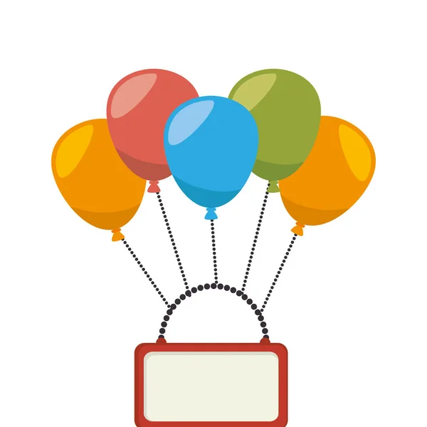 Balões festa de ar ícone isolado — Vetor de Stock