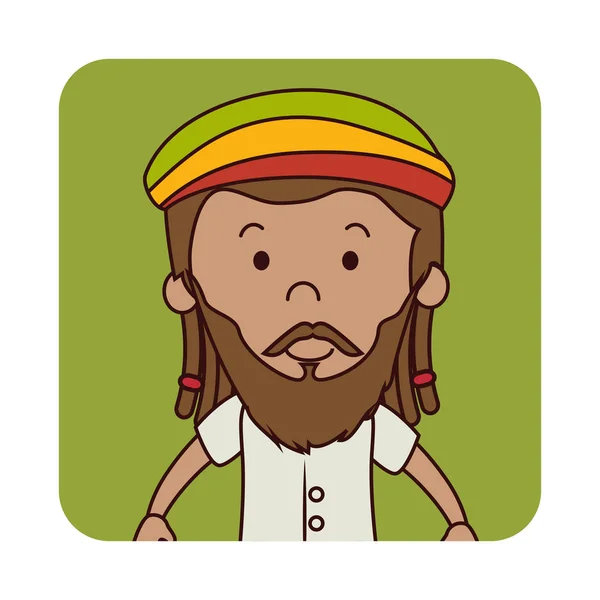 Jamaican man character icon — Stock Vector