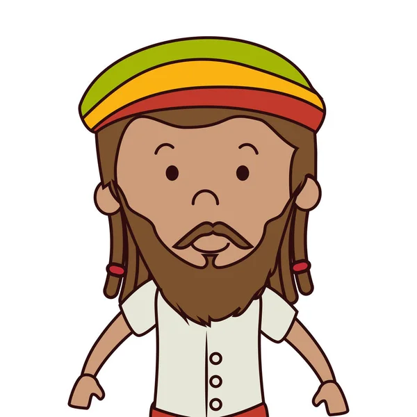 Jamaican hombre carácter icono — Vector de stock