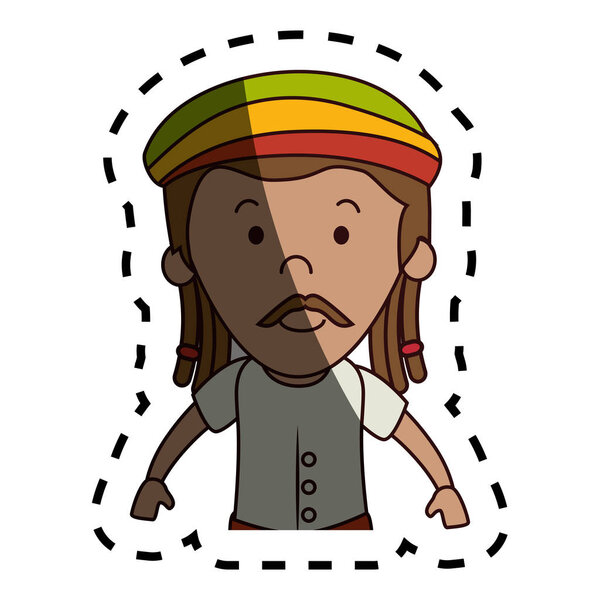 jamaican man character icon