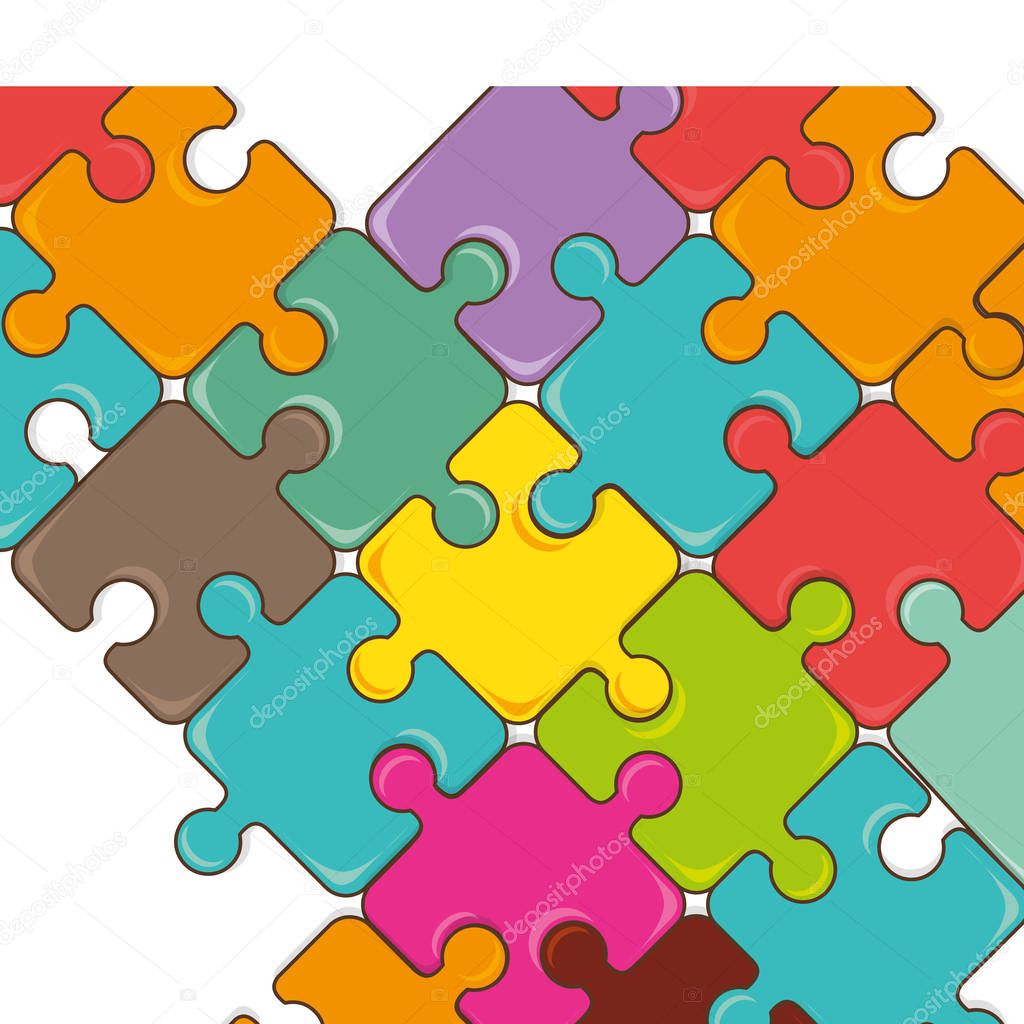 puzzle pieces isolated icon