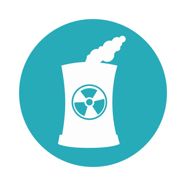 Construcción de fábrica nuclear aislado icono — Archivo Imágenes Vectoriales