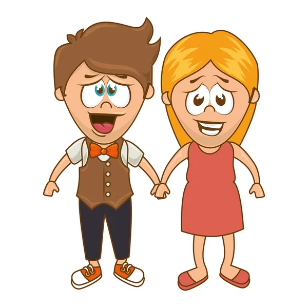 Mignon couple caractère soixante style — Image vectorielle