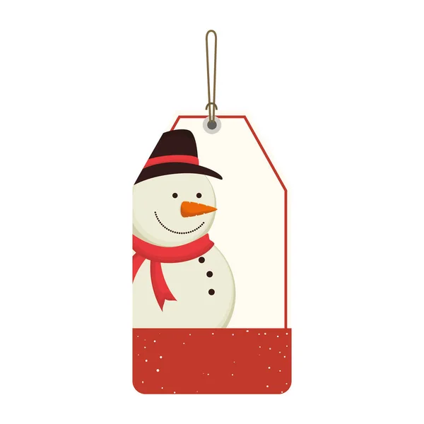 Šťastné veselé vánoční sněhulák karta — Stockový vektor